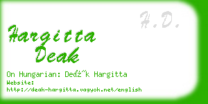 hargitta deak business card